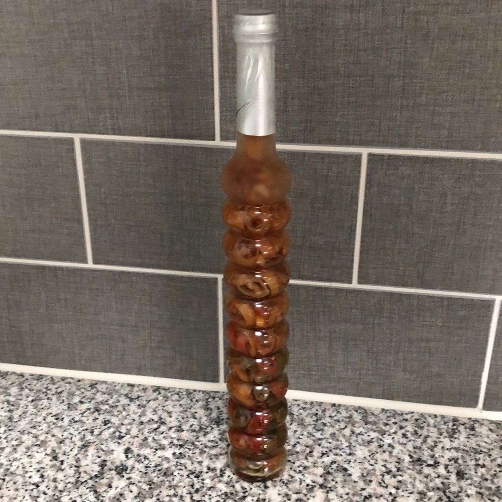 Vinegar infused bottle decor